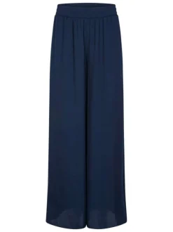 Pantalon chino marine uni avec une coupe large et de multiples poches