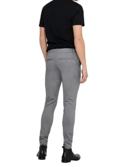 Pantalon Chino Mark Pant gris uni avec une coupe slim et des poches latérales