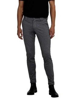 Pantalon Chino Mark Pant gris uni avec une coupe slim et des poches latérales