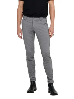Pantalon Chino Mark Pant gris uni avec une coupe slim et des poches latérales