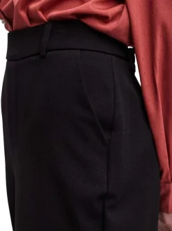 Pantalon Chino Maya noir uni à coupe bootcut avec dos élastiqué