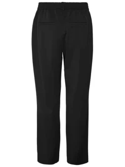 Pantalon Chino Maya noir uni à coupe bootcut avec dos élastiqué