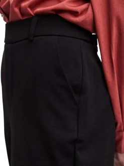Pantalon Chino Maya noir uni à coupe bootcut avec dos élastiqué