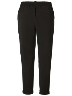 Pantalon Chino Maya noir uni à coupe slim avec des poches passepoilées