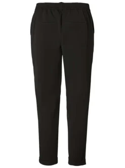 Pantalon Chino Maya noir uni à coupe slim avec des poches passepoilées