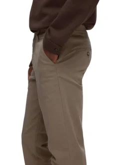 Pantalon Chino Miles en coton biologique brun uni à coupe slim