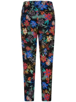 Pantalon Chino noir avec imprimé floral all-over coupe carotte