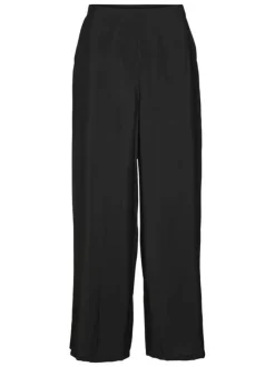 Pantalon chino noir coupe ample pourvu d'une taille élastiquée à l'arrière