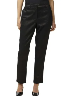 Pantalon chino noir coupe slim avec incrustation de fils lurex