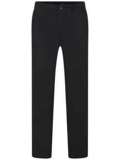 Pantalon Chino noir en coton avec une coupe ajustée et logo brodé