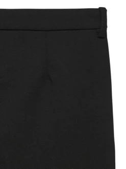 Pantalon chino noir uni avec une coupe bootcut et des passants pour ceinture