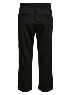 Pantalon Chino noir uni avec une coupe bootcut et une taille élastiquée
