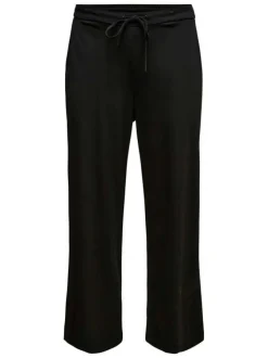 Pantalon Chino noir uni avec une coupe bootcut et une taille élastiquée
