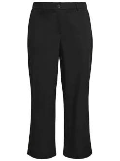 Pantalon Chino noir uni avec une coupe bootcut et une taille élastiquée