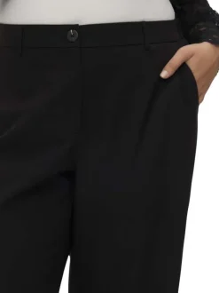 Pantalon Chino noir uni avec une coupe bootcut et une taille élastiquée