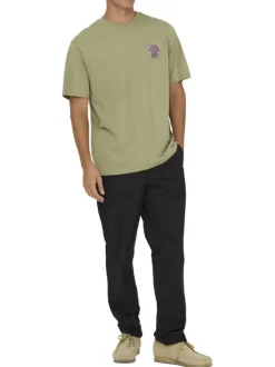 Pantalon Chino noir uni avec une coupe droite à zip et à bouton