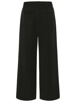 Pantalon Chino noir uni avec une coupe large et des passants pour ceinture