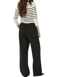 Pantalon Chino noir uni avec une coupe large et des passants pour ceinture