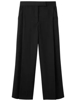 Pantalon chino noir uni avec une coupe large et une taille haute