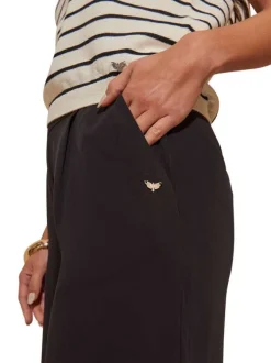 Pantalon chino noir uni avec une coupe slim et à la taille intermédiaire