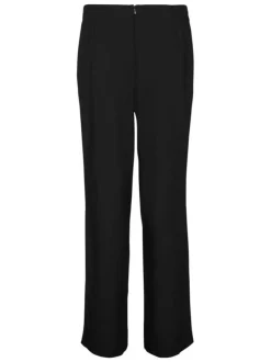 Pantalon chino noir uni à coupe droite et une taille intermédiaire