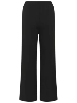 Pantalon chino noir uni taille haute pourvu d'une coupe bootcut