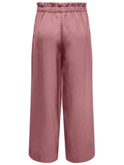 Pantalon chino rose avec ceinture à nouer autour de la taille et coupe droite