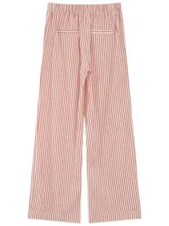 Pantalon chino rose et blanc à rayures avec une coupe large