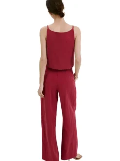 Pantalon Chino rouge uni avec une coupe bootcut et une taille droite