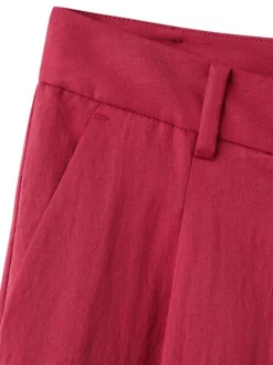 Pantalon Chino rouge uni avec une coupe bootcut et une taille droite