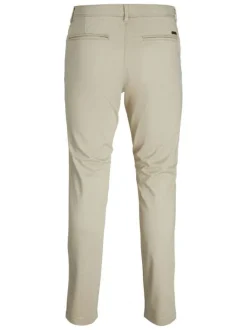 Pantalon chino sable uni en coton avec une coupe slim et 4 poches