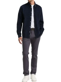 Pantalon Chino Soft en coton gris avec fermeture à glissière