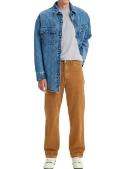 Pantalon Chino 568 Stay Loose Carpenter en coton camel uni avec une coupe droite