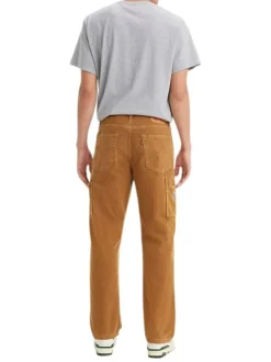 Pantalon Chino 568 Stay Loose Carpenter en coton camel uni avec une coupe droite