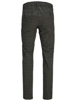 Pantalon chino Toile anthracite imprimé prince de galle avec une coupe slim