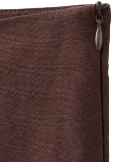 Pantalon chocolat uni pourvu d'une coupe droite et d'une taile haute