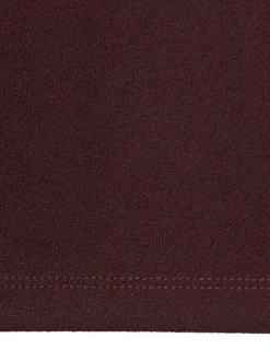 Pantalon costume bordeaux uni avec une coupe droite et une taille élastiquée