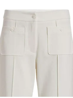 Pantalon écru uni avec une coupe bootcut et 2 poches à l'avant