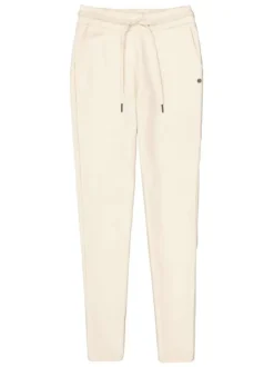Pantalon écru uni avec une coupe slim et une taille intermédiaire