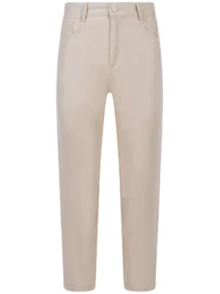 Pantalon DAREN écru en coton uni coupe droite
