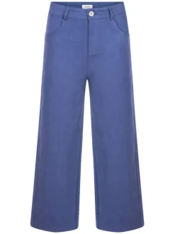 Pantalon DAVID marine en coton uni coupe large