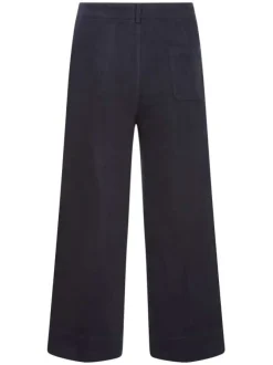 Pantalon DAVID noir en coton uni coupe large