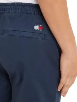 Pantalon de jogging en coton biologique bleu marine uni à coupe slim
