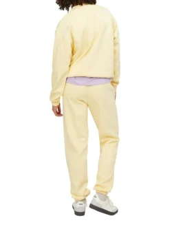 Pantalon de jogging en coton mélangé jaune avec coupe relaxed fit et 2 poches