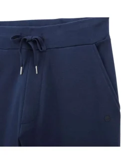 Pantalon de jogging en coton mélangé marine avec une coupe slim et 2 poches