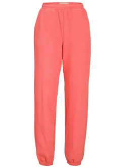 Pantalon de jogging en coton mélangé orange avec coupe relaxed fit