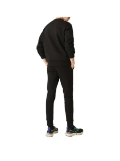 Pantalon de jogging en coton noir coupe slim avec liens de serrage à la taille et logo brodé