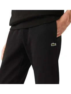 Pantalon de jogging en coton noir coupe slim avec liens de serrage à la taille et logo brodé