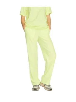 Pantalon de jogging jaune uni coupe évasée et taille élastiquée