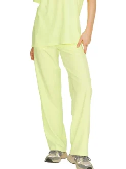 Pantalon de jogging jaune uni coupe évasée et taille élastiquée